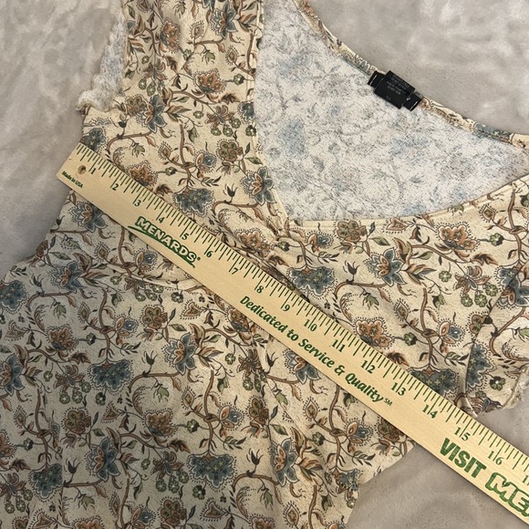 Vintage Babydoll Fairy Top Juniors Large Sheer Floral Y2K Cottage Coquette - Picture 8 of 12